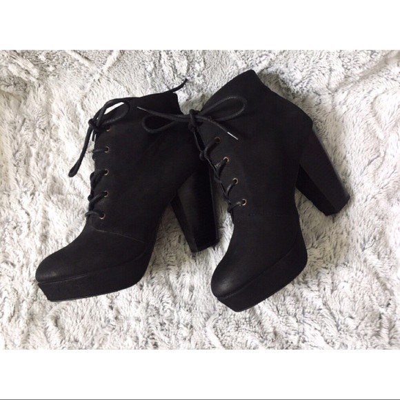target black bootie heels